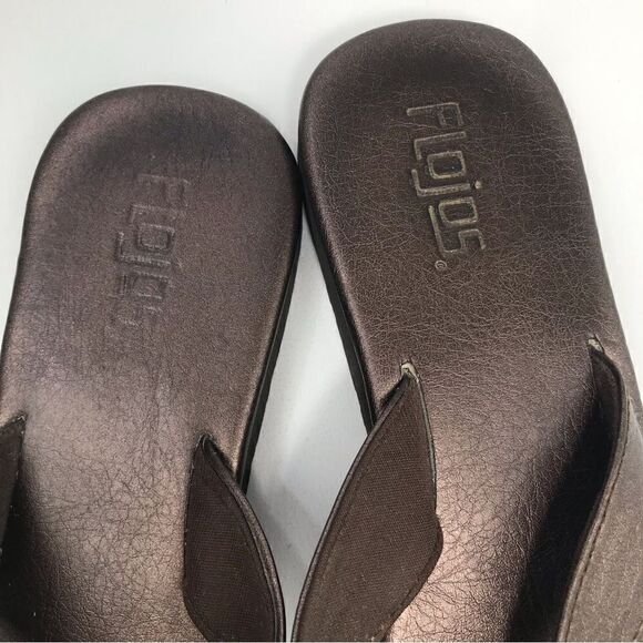 Flojos Bronze Beaded FlipFlop Sandals - Picture 3 of 10
